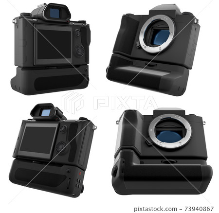 Concept of nonexistent DSLR camera isolated on a white background. Concept of nonexistent DSLR camera isolated on a white background. 73940867