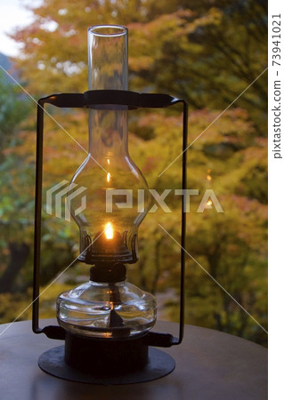 Image of oil lantern and autumn leaves (Watari Onsen) Image of oil lantern and autumn leaves (Watari Onsen) 73941021