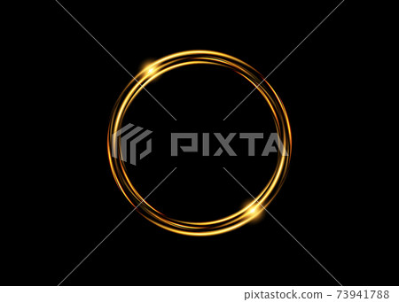 Abstract luxury golden ring. Vector light circles and spark light effect. Gold round logo isolated on black background Abstract luxury golden ring. Vector light circles and spark light effect. Gold round logo isolated on black background 73941788