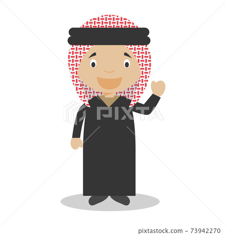 Character from Jordan dressed in the traditional way Vector Illustration. Kids of the World Collection. 73942270