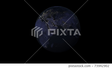 Planet Earth Space, 3d Illustration. Graphic design element isolated on black background, Universe 73942902