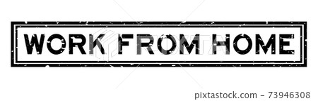 Grunge black work from home word square rubber seal stamp on white background Grunge black work from home word square rubber seal stamp on white background 73946308
