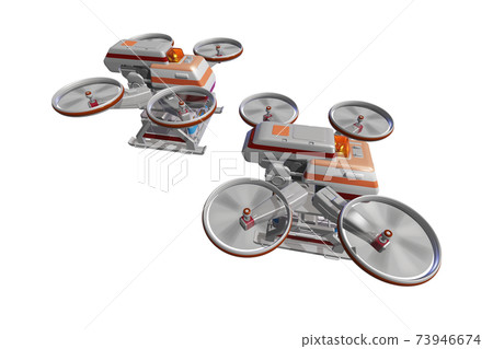 Drone delivery (medical drone: formation flight: transparent material) 73946674