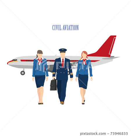 Aircraft Crew Abstract Concept Vector Illustration Stock