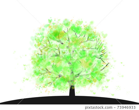 一棵奇妙而美麗的樹，像圖畫書一樣一顆心 73946933