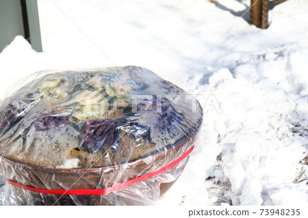 Leaf button planter with vinyl for cold weather 73948235