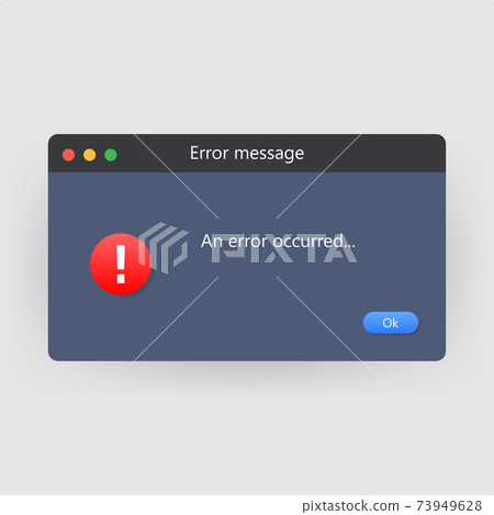 System error vector icon failure pc interface. Error message computer window alert popup 73949628