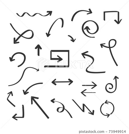 Isolated vector hand drawn arrows set on a... - Stock Illustration ...