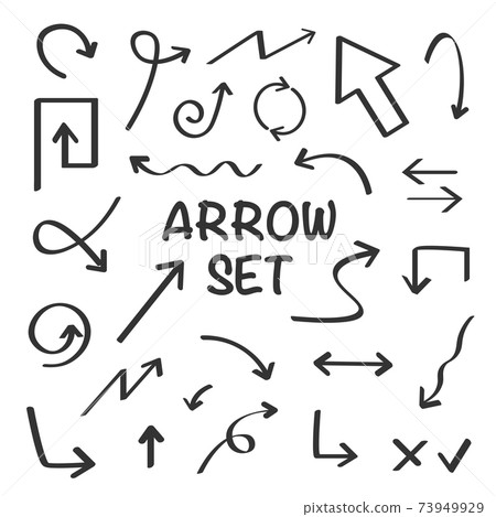 Isolated vector hand drawn arrows set on a... - Stock Illustration ...