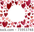 Watercolour hearts frame for Valentines day. 73953748