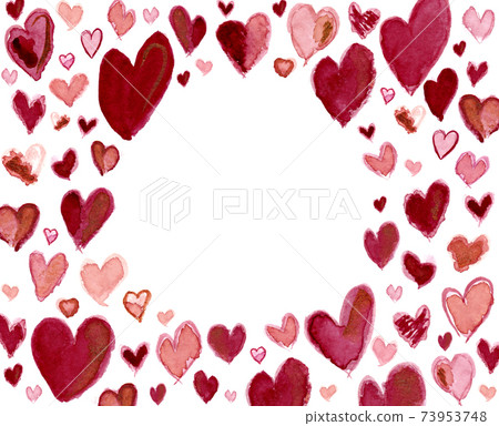 Watercolour hearts frame for Valentines day. Watercolour hearts frame for Valentines day. 73953748