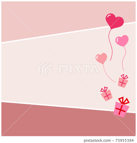 Simple valentine background with heart balloons and gift illustrations Simple valentine background with heart balloons and gift illustrations 73955384