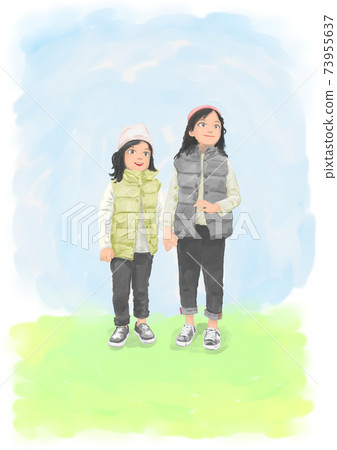 姐妹們手牽著手,等待某人 姐妹們手牽著手,等待某人 73955637