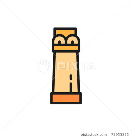 Ancient egyptian column flat color line icon. Isolated on white background 73955855