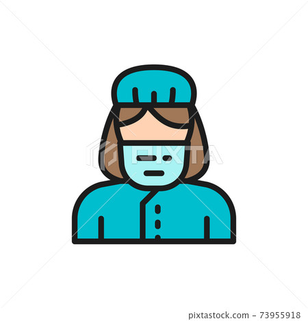 Gynecologist, obstetrician, doctor flat color line icon. 73955918
