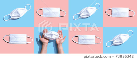 Surgical masks with Covid-19 concept Surgical masks with Covid-19 concept 73956348