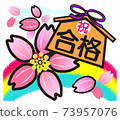 Sakura blooms (rainbow and "passed celebration" votive tablet) 73957076