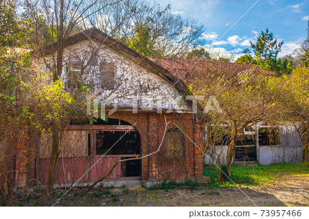 Lonely, ruined (abandoned house) 73957466