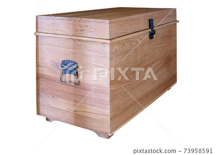 Wooden chest isolated on white backgrounds 73958591