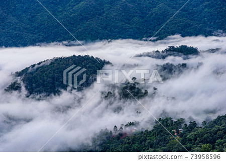 Beautiful landscape with Misty morning sunrise at Doi Mon Ngao View point, Chiang mai in northern Thailand Beautiful landscape with Misty morning sunrise at Doi Mon Ngao View point, Chiang mai in northern Thailand 73958596
