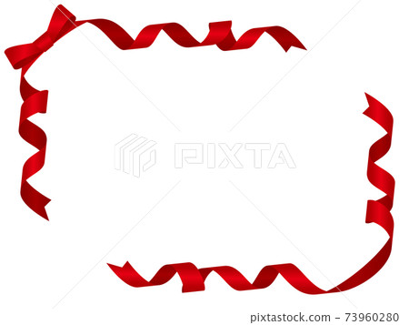 Ribbon frame material red - Stock Illustration [73960280] - PIXTA