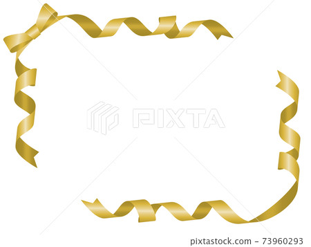 Ribbon frame material gold - Stock Illustration [73960293] - PIXTA