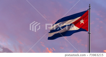 3d rendering of the national flag of the Cuba 73963215