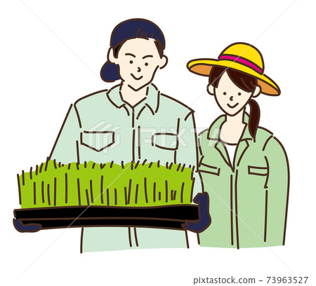 Illustration of agriculture, forestry and fishery farmer agriculture female couple management 73963527