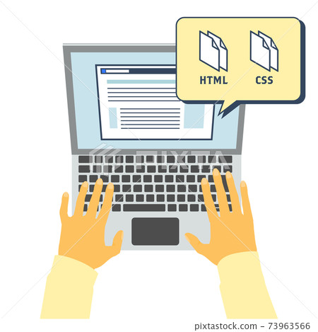 Vector illustration displaying a website made of HTML and CSS 73963566