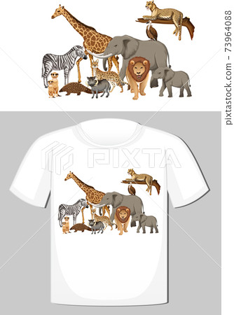 Group of wild animals design for t-shirt 73964088