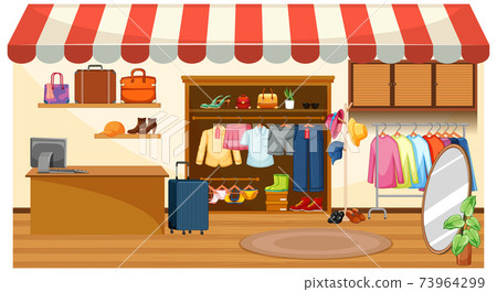 Fashion clothes store background - Stock Illustration [73964299] - PIXTA