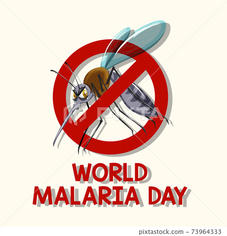 World Malaria Day logo or banner with mosquito sign 73964333