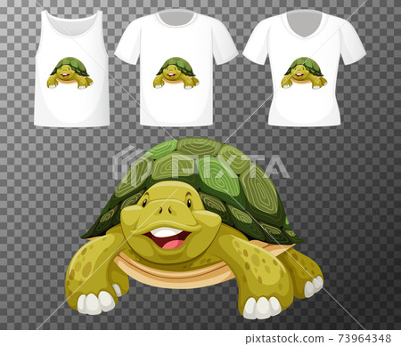 Turtle cartoon character with many types of shirts on transparent background Turtle cartoon character with many types of shirts on transparent background 73964348