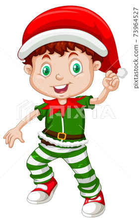 Cute boy wearing Christmas costumes cartoon character 73964527