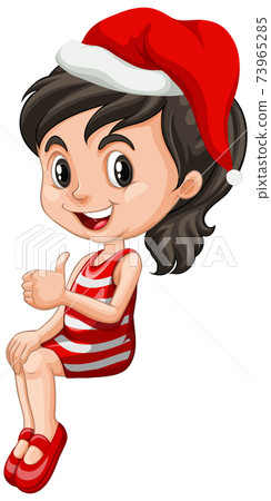 Cute girl in christmas costume cartoon character Cute girl in christmas costume cartoon character 73965285