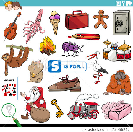 letter s words educational task for children 73966242