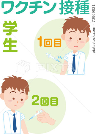 Male student getting vaccinated 73969021