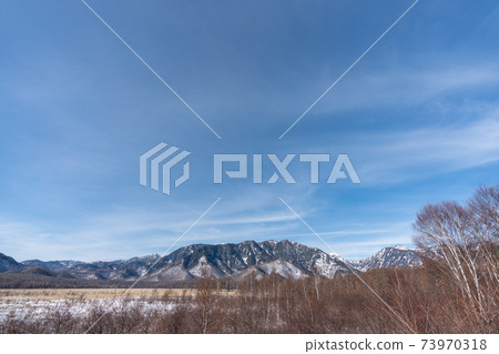 千葉原原奧庫日光千葉原原山奧庫日光chi木縣日光市山森林自然雲山冬季冬季山針葉樹雪 73970318
