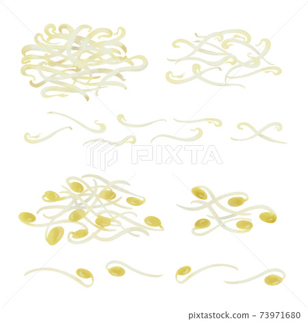 手繪插圖的豆芽和大豆豆芽 73971680