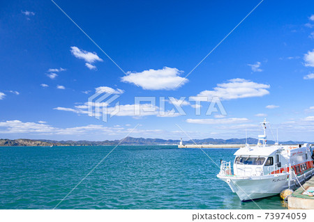 香川縣，直島，輪渡，海，晴 73974059