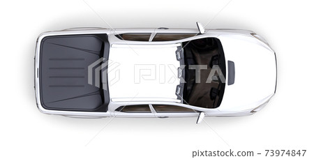 3D illustration of white concept cargo pickup truck on white isolated background. 3d rendering. 3D illustration of white concept cargo pickup truck on white isolated background. 3d rendering. 73974847