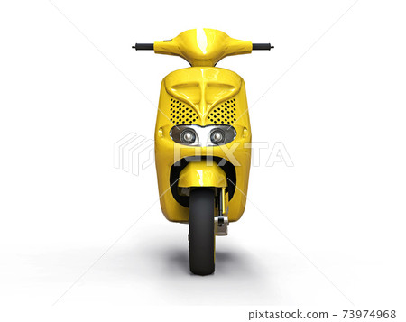Modern urban yellow moped on a white background. 3d illustration. 73974968