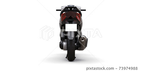 Modern urban white moped on a white background. 3d illustration. Modern urban white moped on a white background. 3d illustration. 73974988