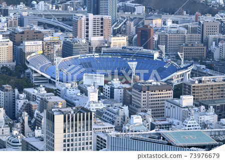 Yokohama cityscape of Japan I look at Yokohama stadium etc. 73976679
