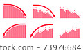 Arrow graph DOWN set red 73976684