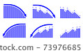 Arrow graph DOWN set blue 73976685