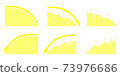 Arrow graph DOWN set yellow 73976686