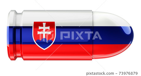 Bullet with Slovak flag, 3D rendering Bullet with Slovak flag, 3D rendering 73976879