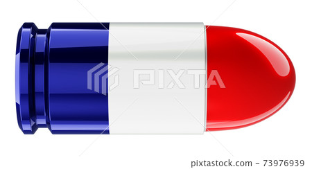 Bullet with French flag, 3D rendering 73976939
