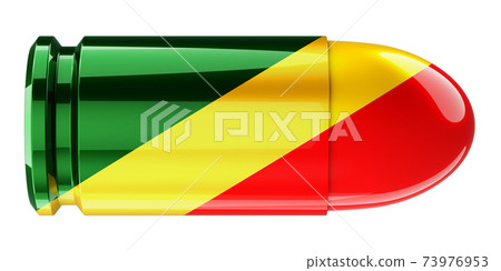 Bullet with Congo flag, 3D rendering Bullet with Congo flag, 3D rendering 73976953